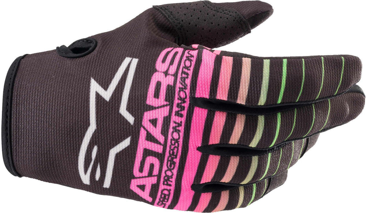 Alpinestars Youth Radar Gloves Black/Green Neon/Pink Fluo Xs (3541822-1669-XS)