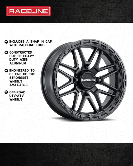 Raceline Wheels A11B KRANK XL UTV/ATV Wheel Black 18x7" 4x156", 0 mm offset/(4"B/S)