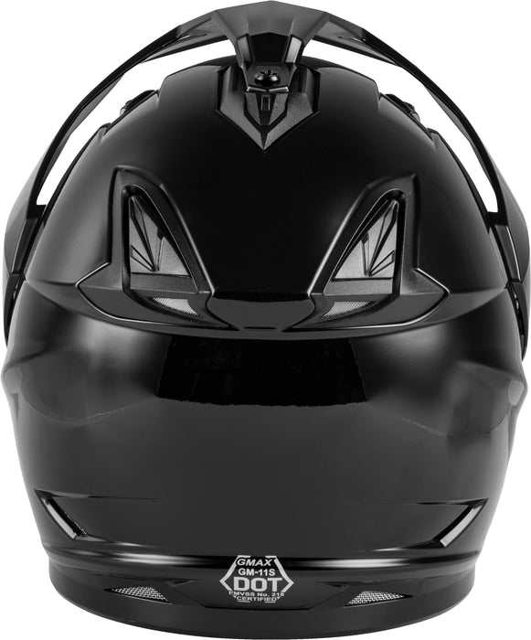 GMAX GM-11S Dual-Sport, Full-Face Snow Helmet, DOT-Approved (Black)