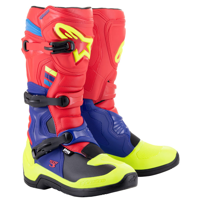 Alpinestars Men's Motorcycle Boots, Bright Red/Blue/Fluo Yellow, 14