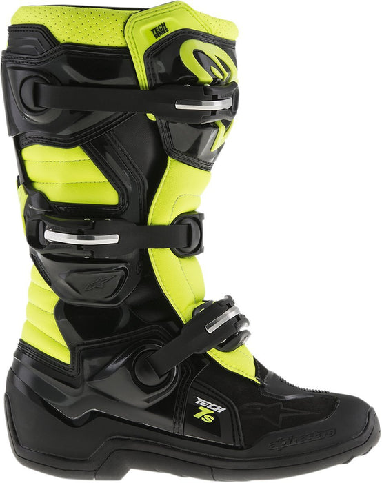 Alpinestars Unisex-Child Tech 7S Youth Boots (Black/Yellow, Size 4)