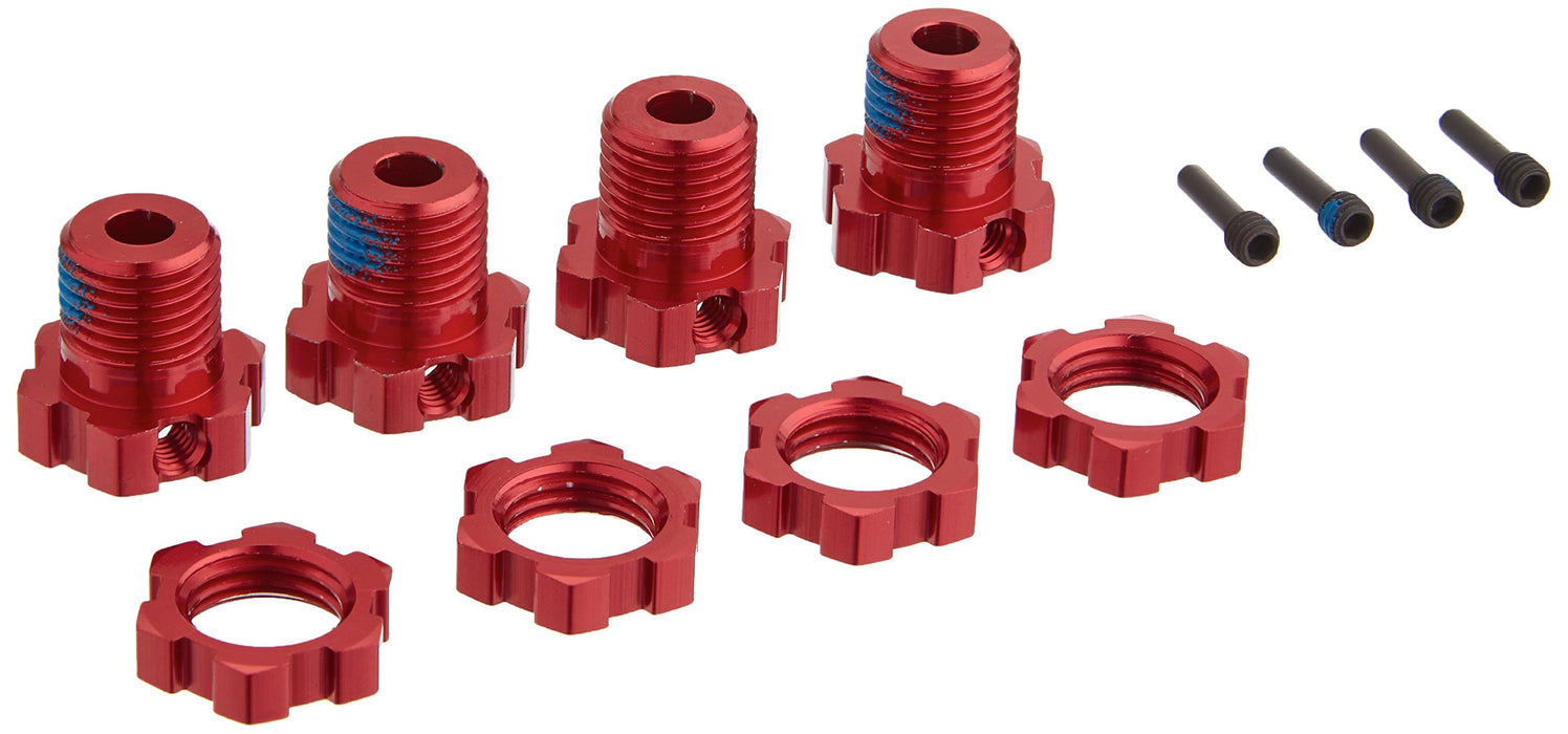 Traxxas 5353R 17mm Splined Wheel Hubs Red-Anodized 4-Piece 642-Pack