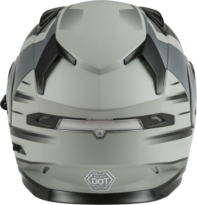 GMAX MD-01S Descendant, DOT Approved Modular Helmet, Electric Dual Lens Shield for Snow & Motor Sports, (Matte Grey/Silver, XX-Large)