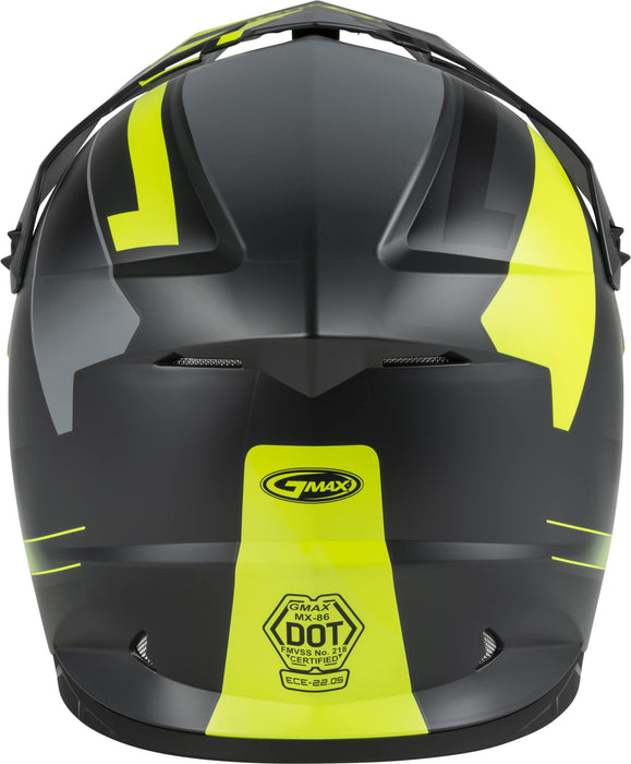 GMAX MX-86 Solid, Lightweight Full-Face Helmet for Motocross and Other Motor Sports (Matte Dark Grey/HI-VIS, 2X-Large)