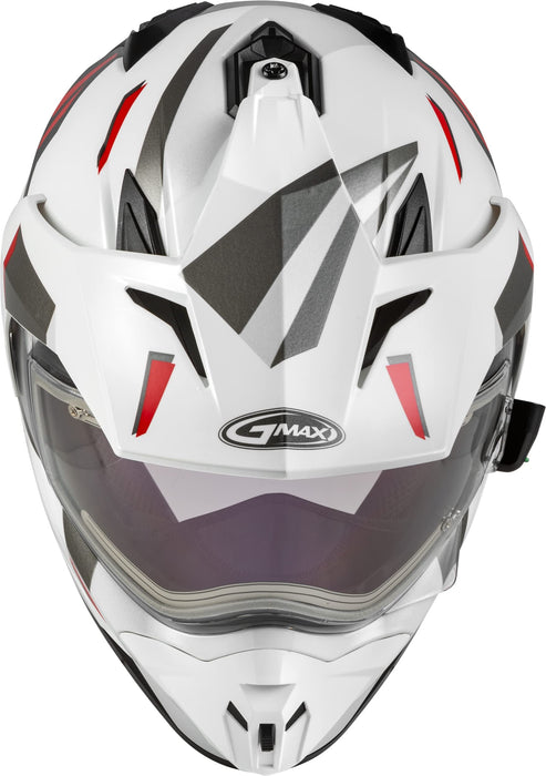 Gmax A4113017 Gm-11S Ripcord Snow Helmet W/Elec Shield Wht/Grey/Red XL