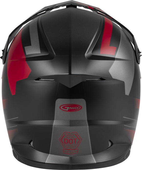 GMAX MX-86 Solid, Lightweight Full-Face Helmet for Motocross and Other Motor Sports (Matte Black/RED/Silver, Small)