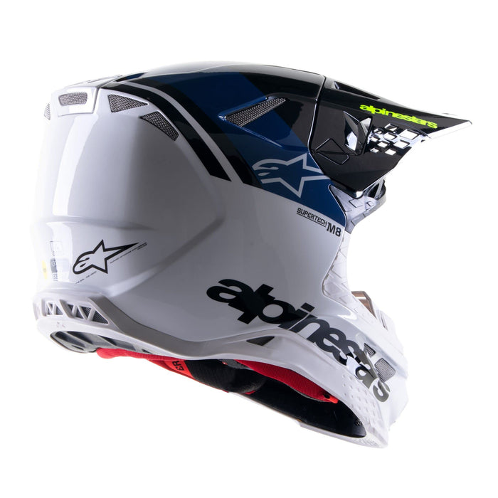 Alpinestars 2023 Supertech M8 Radium 2 Unisex-Adult Off-Road Motorcycle Helmet - Nightlife UCLA Blue/White Glossy/X-Small