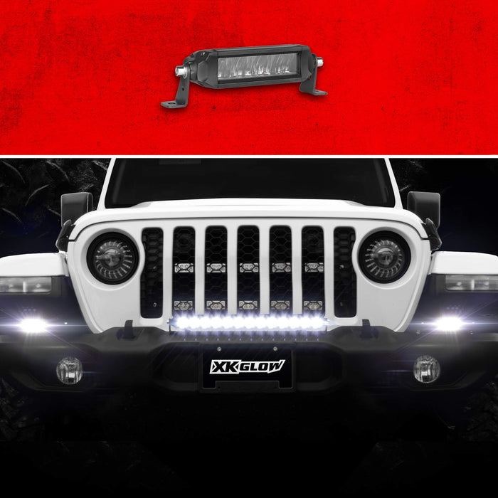 XKGLOW 6in 2nd Gen Razor Light Bar High Beam Driving