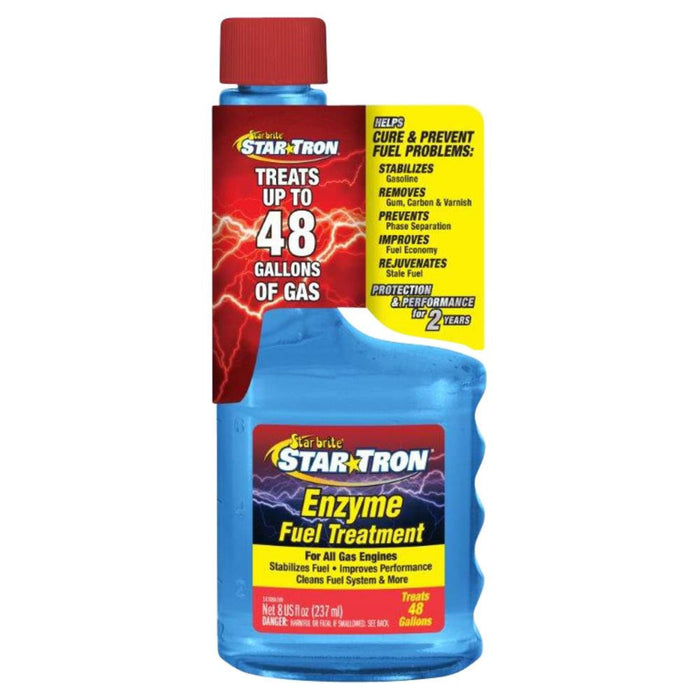 STAR BRITE Star Tron Enzyme Fuel Treatment, Small Engine Formula, 8 Fl Oz - Treats up to 48 Gals - Gas Additive Rejuvenates & Stabilizes Old Gasoline, Cures & Prevents Ethanol Problems (14308) , Blue