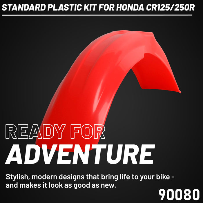 Polisport Full Plastic Kit for Honda CR125R(98-99) & CR250R(97-99) OEM Quality Restyling Kit with Superior Fit, Flexibility, and Durability (Red/White)