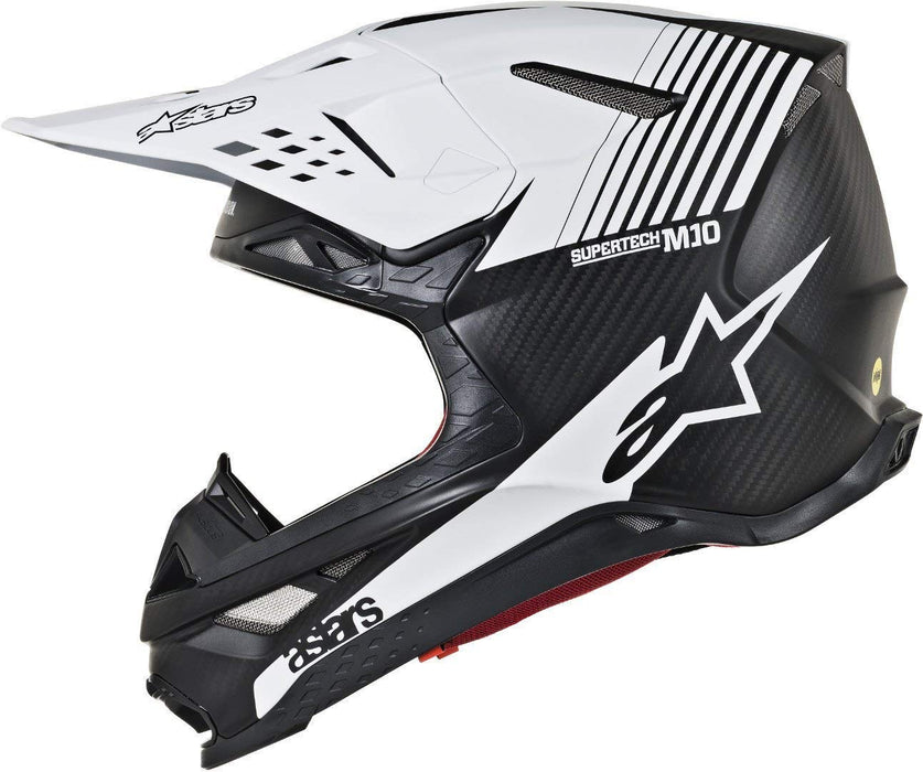 Alpinestars Unisex-Adult S.Tech M10 Dyno Helmet Matte Black/White Lg (Multi, one_size) - 8301119-1301-L