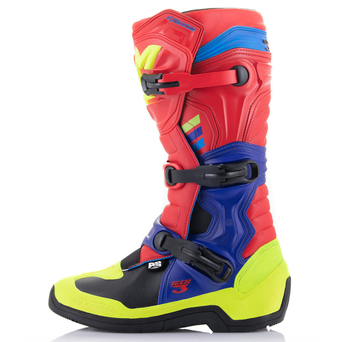 Alpinestars Men's Motorcycle Boots, Bright Red/Blue/Fluo Yellow, 14