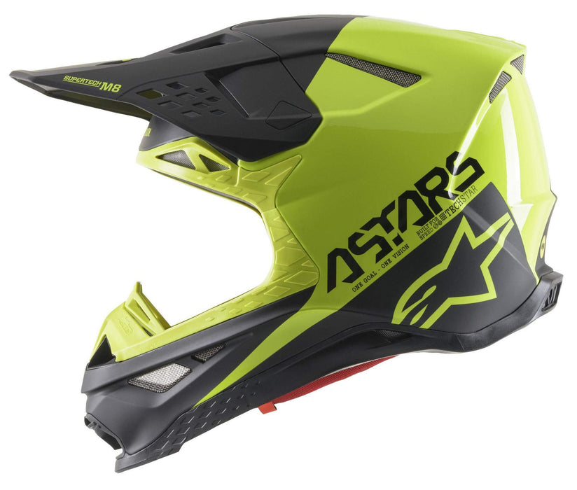 Alpinestars 8302621-1158-L S.Tech S-M8 Echo Helmet Black/Yellow Fluo/M&G Lg