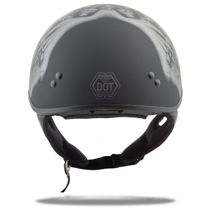 GMAX G1654076 Gm65 Naked Half Helmet Tormentor Flat Black/silver L