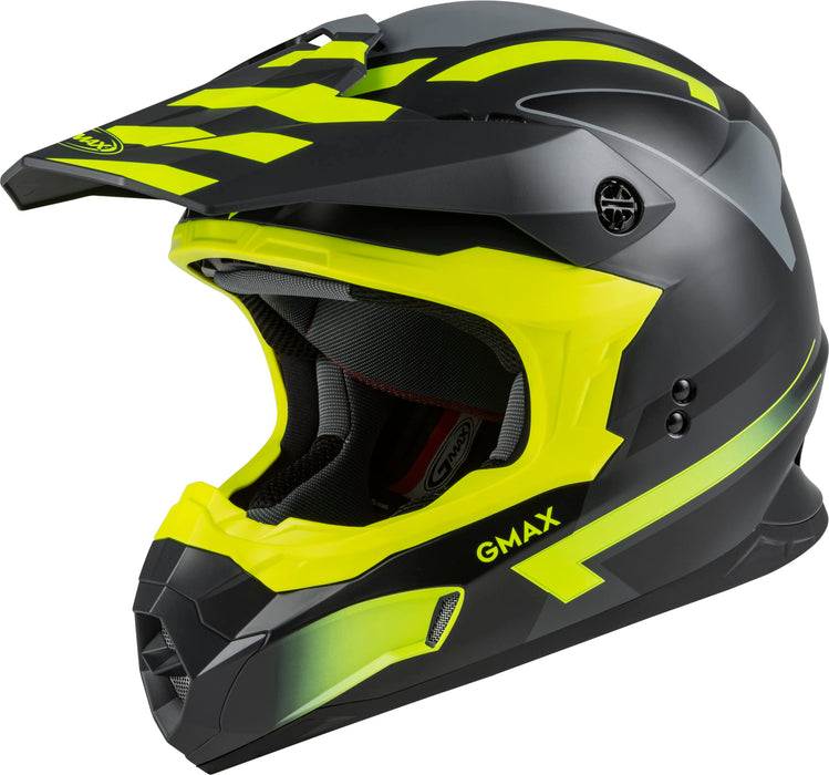 GMAX MX-86 Solid, Lightweight Full-Face Helmet for Motocross and Other Motor Sports (Matte Dark Grey/HI-VIS, Small)