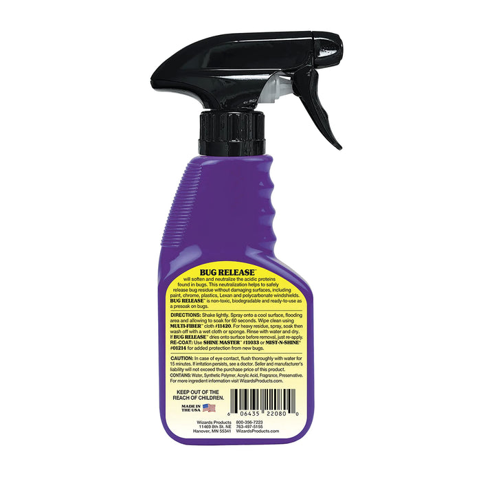 Wizards Presoak Bug Release for Motorcycles - Easy-to-Use Effective Dirt Removal Spray - Spot Cleaner for Motorcycles & All Surfaces - 8 fl oz