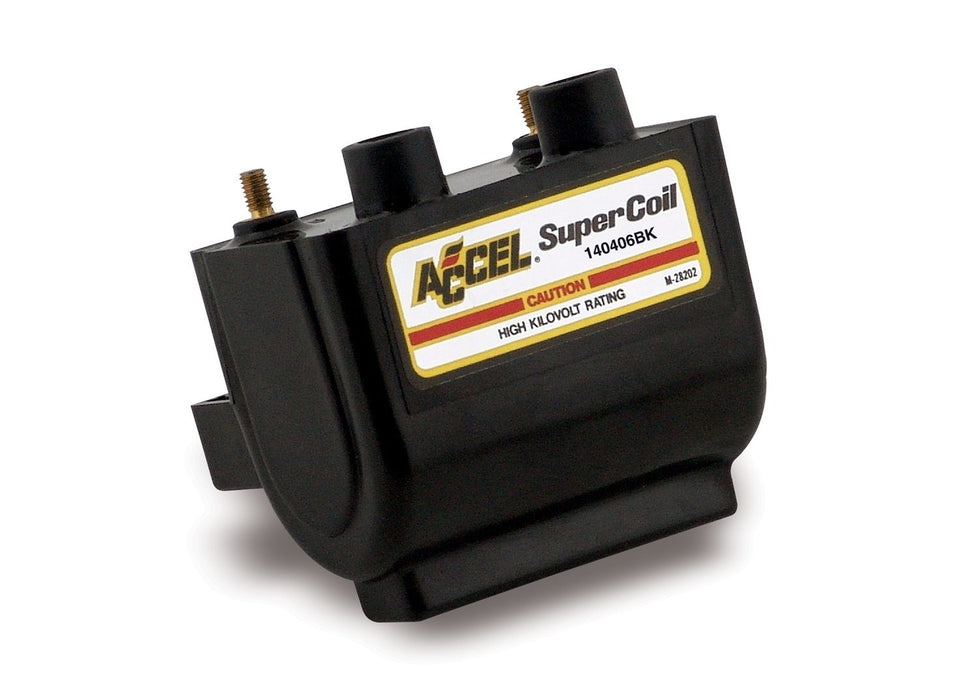 ACCEL Motorcycle 140406BK Super Coil - Points - Dual Fire - Black