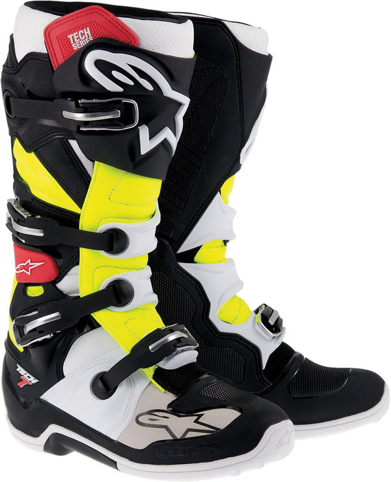 Alpinestars Unisex-Adult Tech 7 Boots (Black/Red/Yellow, Size 16)