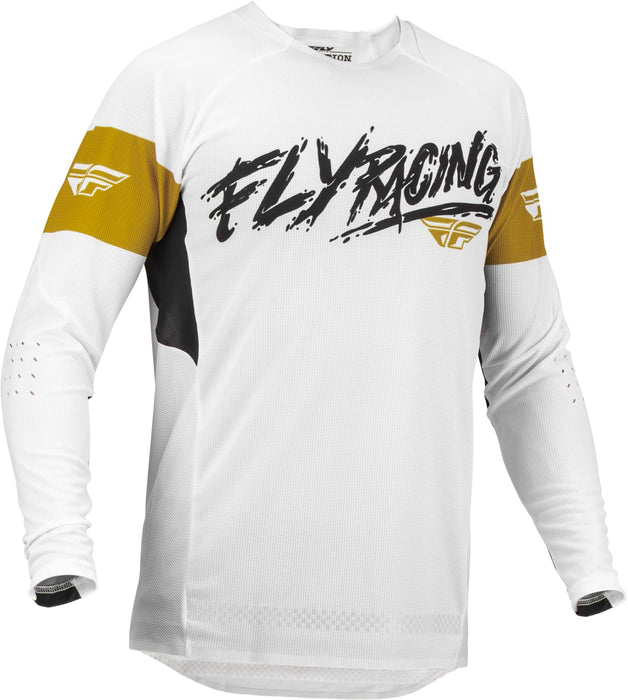 Fly Racing 2023 Adult Evolution DST L.E. Jersey (White/Gold/Black, XX-Large)