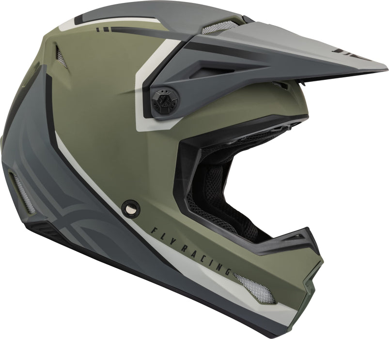 Fly Racing 2023 Adult Kinetic Vision Helmet (Matte Olive Green/Grey, X-Small)