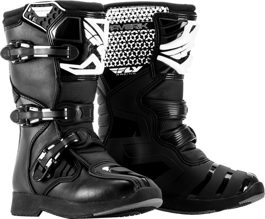 Fly Racing Maverick MX Youth and Mini Boots (Black, 1)