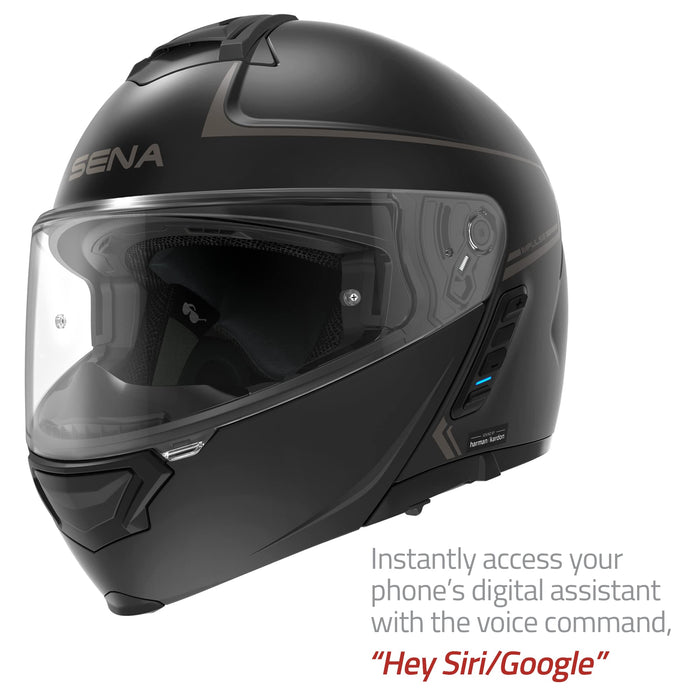 Sena Impulse DOT Flip Up Modular Bluetooth Helmet w/Sound by Harman Kardon Dual Visor Helmet with Integrated Mesh Intercom System / MP3 / Voice Dial (Matte Black, Large)