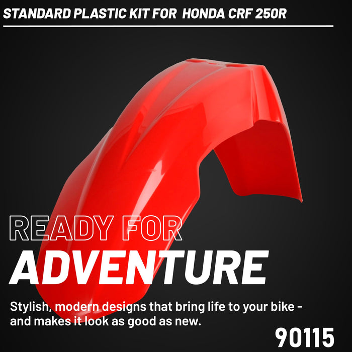 Polisport Full Plastic Kit for Honda CRF250R (2006-2007) OEM Quality Restyling Kit with Superior Fit, Flexibility, and Durability (Red/White)