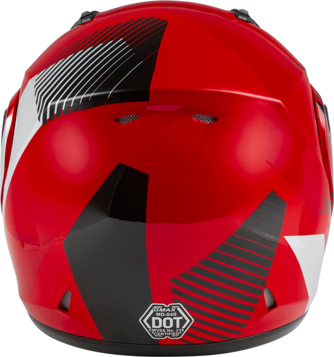 GMAX MD-04S Reserve, Lightweight Modular Helmet for Snow & Motor Sports, Comfortable Full-Face Protection (RED/Silver/Black)