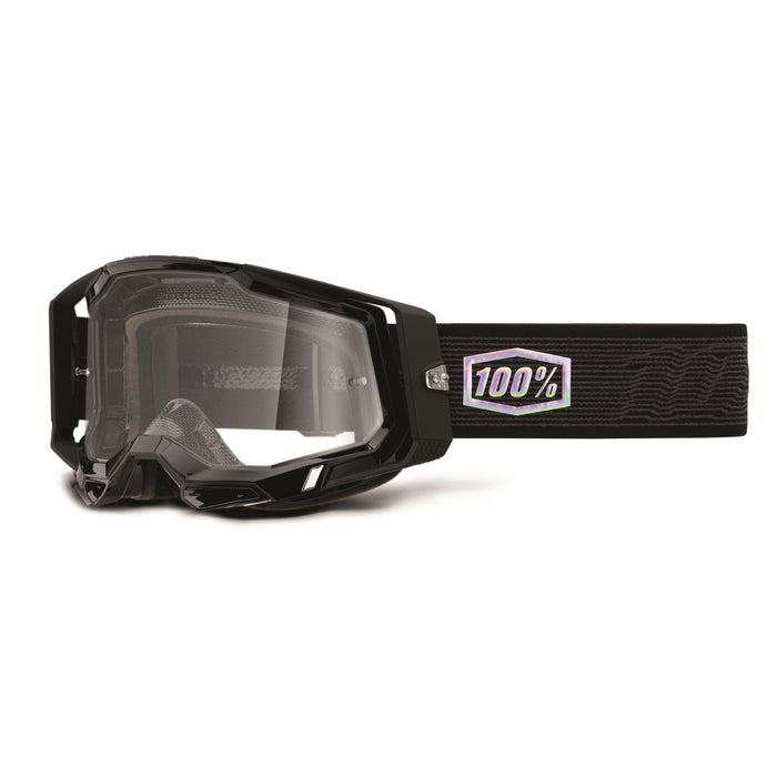 100% Racecraft 2 Mountain Bike & Motocross Goggles - MX and MTB Racing Protective Eyewear (Topo - Clear Lens)