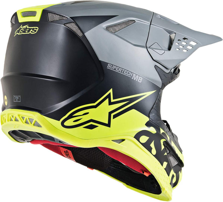 Alpinestars Supertech M8 Helmet - Radium (X-Small) (Black/Grey/Yellow) (8301519-1305-XS)