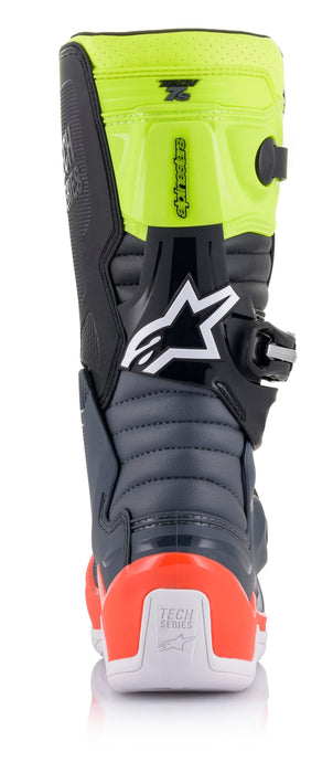 Alpinestars 2015017-9058-6 Youth Tech 7S Motocross Boot, Dark Gray/Red/Yellow, 6