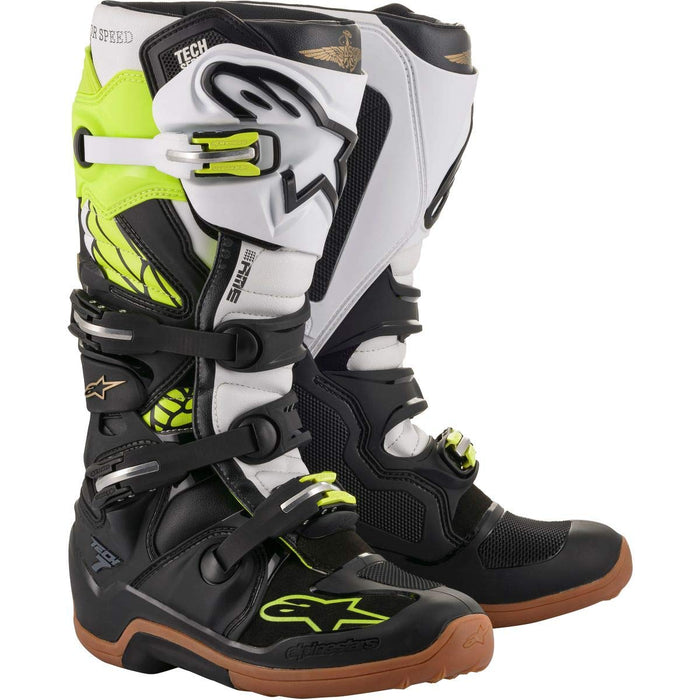 Alpinestars 2122014-1256-08 Unisex-Adult Tech 7 Seattle Sx Le 2020 Boot Black/White/Yellow Fluo Sz 08 (Multi, one_size)