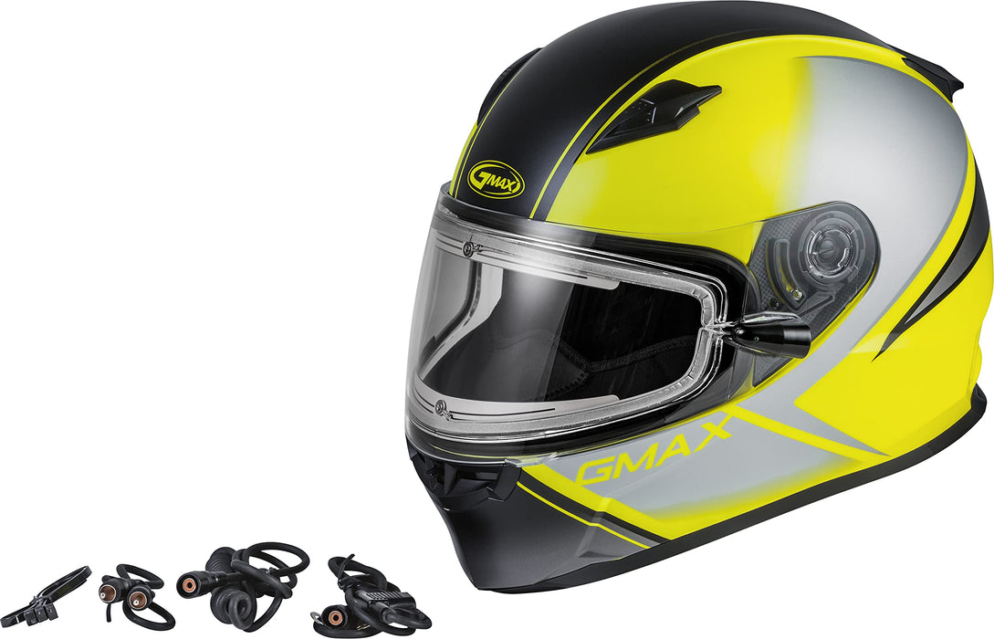 FF-49S Hail Snow Helmet W/ELEC Shield Matte HI-VIS/BLK/Gry MD