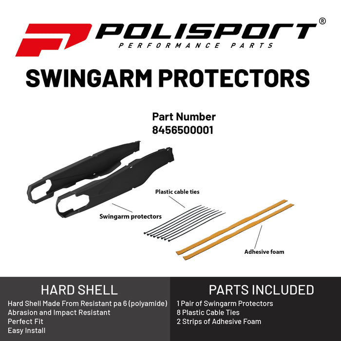 Polisport Swingarm Protector - Durable and Easy-to-Install Protection for Motorcycles (Black)