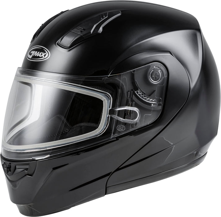 GMAX MD-04S, DOT Approved Modular Helmet for Snow & Motor Sports with Dual Lens Shield (Black)