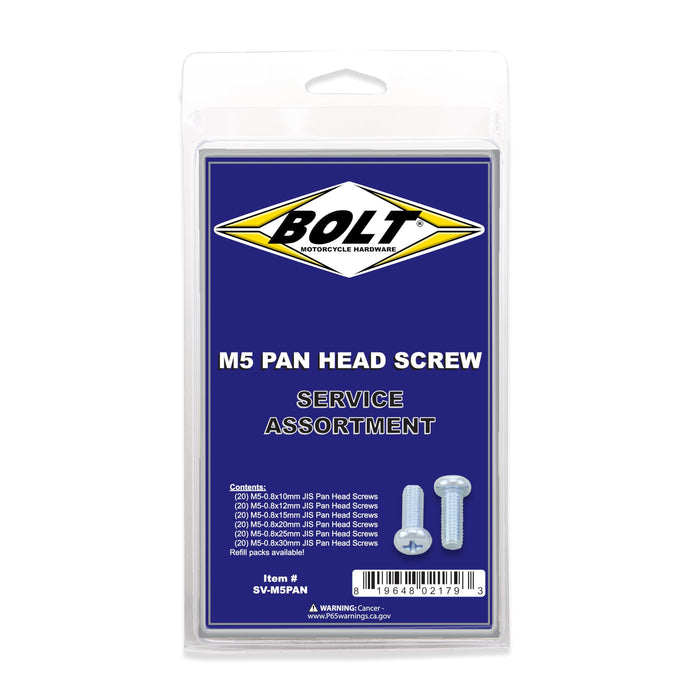 Bolt SV-M5PAN M5 Pan Head Phillips Assortment 120 Piece Kit