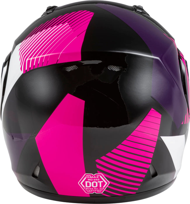 GMAX MD-04S Reserve, Lightweight Modular Helmet for Snow & Motor Sports, Comfortable Full-Face Protection (Black/Pink/White)