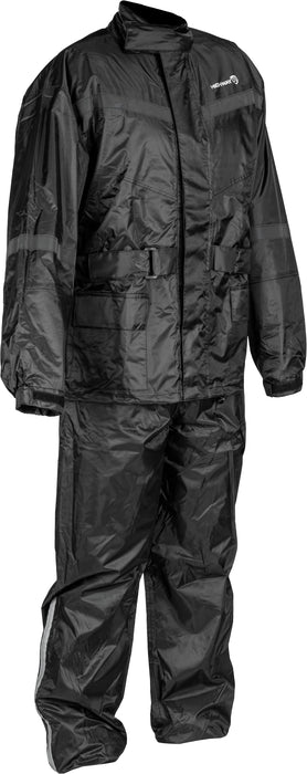 Highway 21 Motorcycle 2-Piece Rain Suit (Black, X-Large)