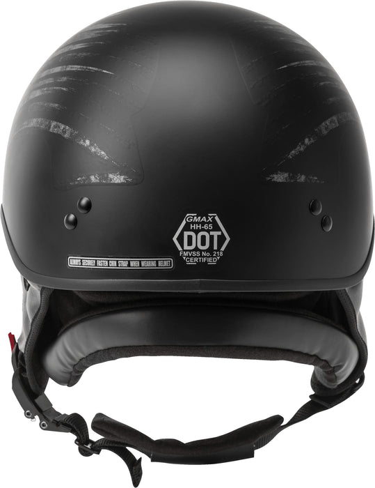 GMAX HH-65 Naked Motorcycle Street Half Helmet (Bravery Matte Black/Grey, Medium)