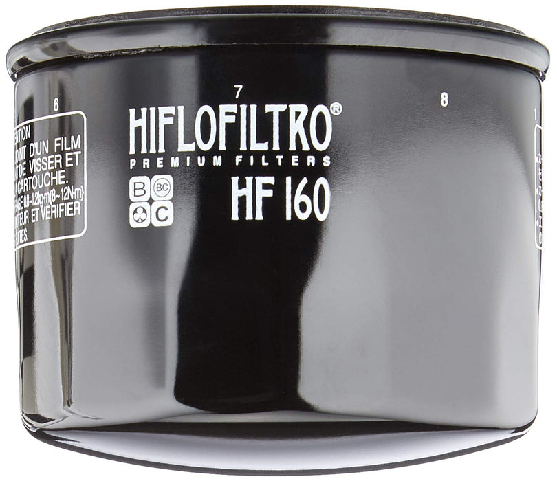 HiFloFiltro HF160 Black Standard Premium Oil Filter, Single