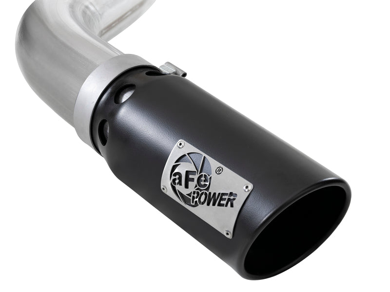 aFe Large Bore-HD 4in 409 SS DPF-Back Exh 18-19 Ford F-150 V6-3.0L (td) w/ Black Tip 49-43106-B