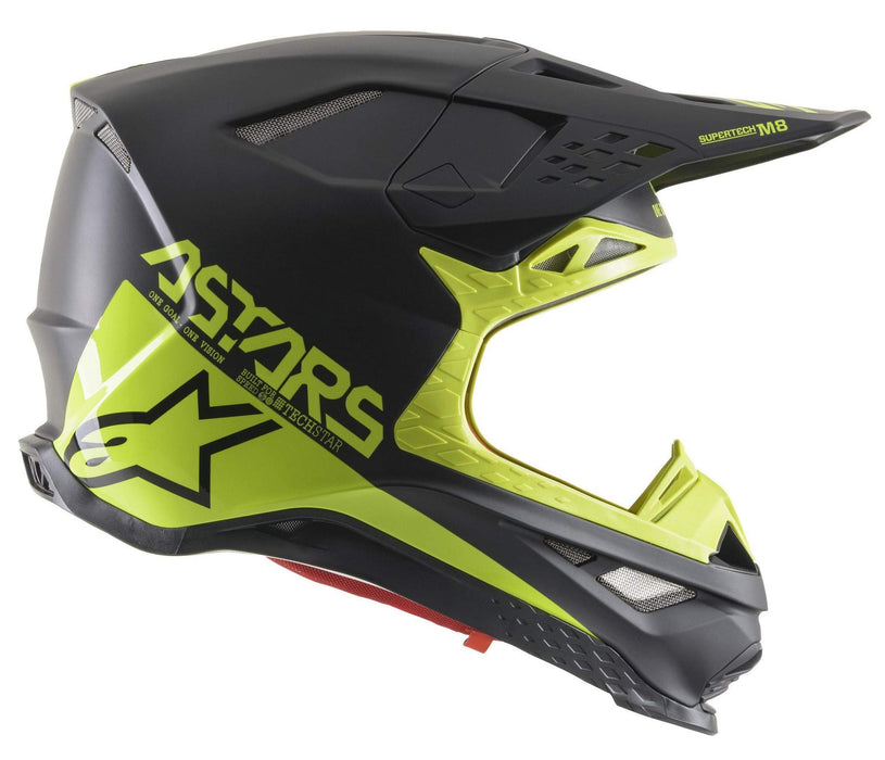 Alpinestars 8302621-1158-L S.Tech S-M8 Echo Helmet Black/Yellow Fluo/M&G Lg