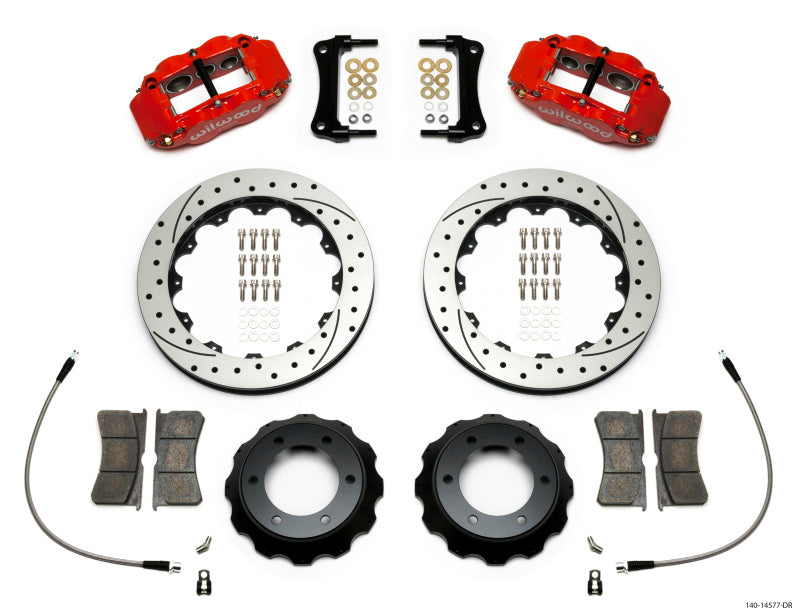 Wilwood Narrow Superlite Red 6R Front Kit 12.88in Drilled Rotor w/ Lines 05-15 Toyota Tacoma 140-14577-DR