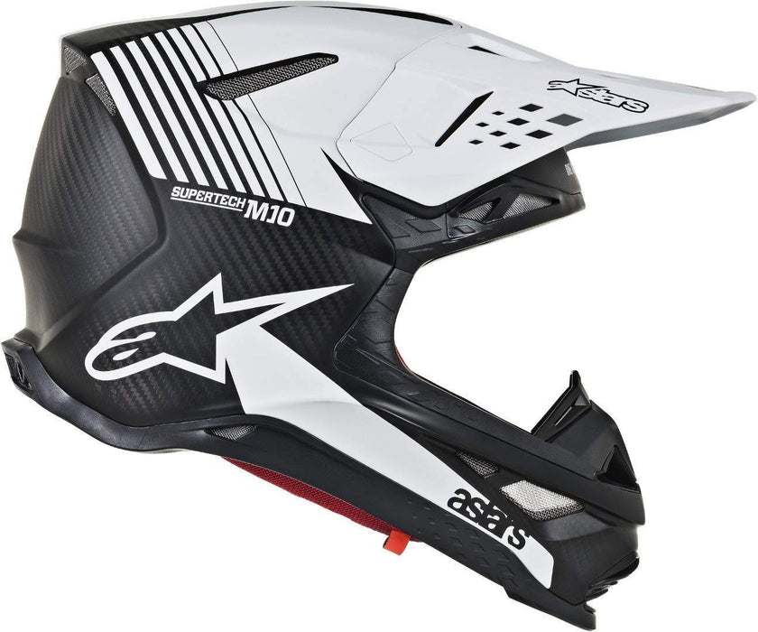 Alpinestars Supertech M10 Dyno Helmet-Matte Black/White-XL (8301119-1301-XL)