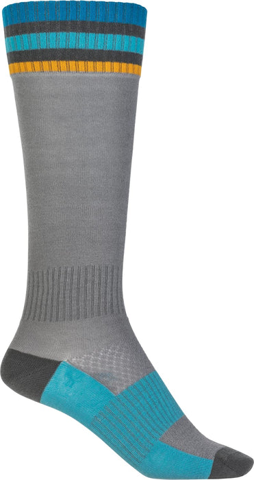 Fly Racing 2022 Youth MX Riding Socks (Thin Grey, Youth)