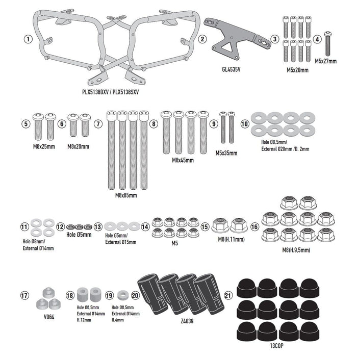 GIVI V35 / V37 Side Case Mounts for 20-21 BMW S1000XR