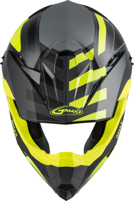 GMAX MX-86 Solid, Lightweight Full-Face Helmet for Motocross and Other Motor Sports (Matte Dark Grey/HI-VIS, 2X-Large)