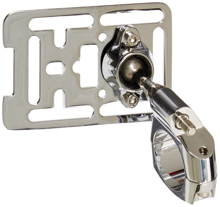 Kuryakyn Premium Xl Handlebar Accessory Mount, Universal Fit For Motorcycles With 1-1/4" Diameter Bars, Chrome Mount With Chrome Pivot Plate 1681