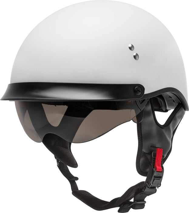 GMAX HH-65 Full Dressed Motorcycle Street Half Helemet (Matte White, Large)