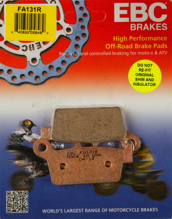 EBC R Series Sintered Brake Pads (Rear) Compatible With 98-02 YAMAHA YZ250